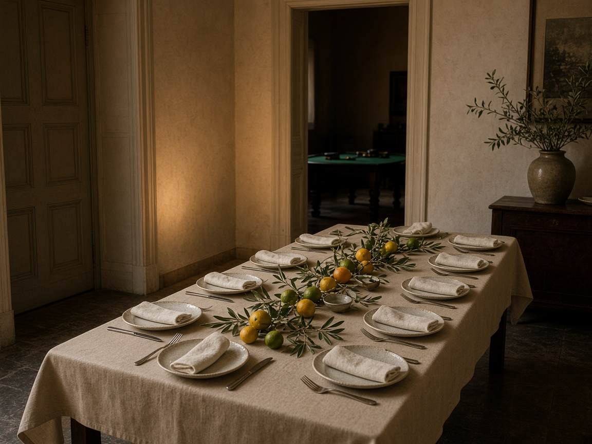 Mesa longa posta para um jantar de encontro da UrubanaLisbon